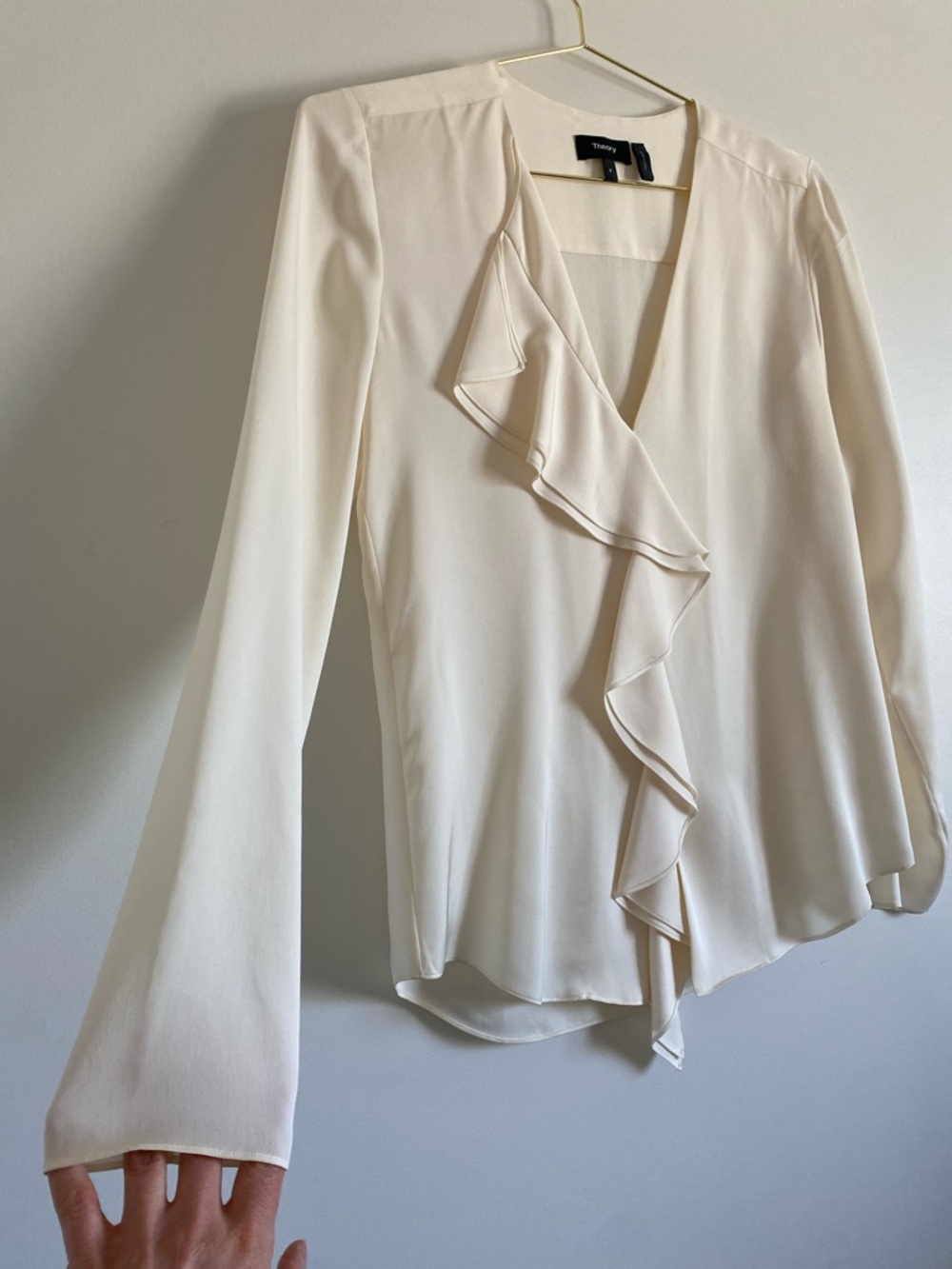 Theory Silk Georgette Jastrid Ruffle Blouse - Picture 5 of 7